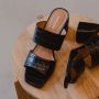 Shoe the Bear Runa mule leer Zwart Croco Black Dames - Thumbnail 5