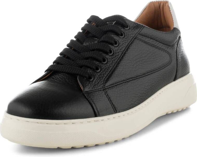 Shoe the Bear Klassieke Leren Sneaker Zwart WIT Zwart Heren