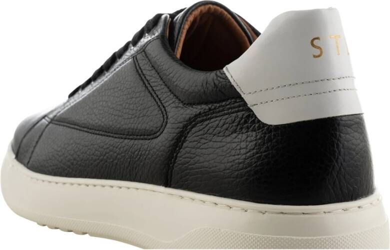Shoe the Bear Klassieke Leren Sneaker Zwart WIT Zwart Heren