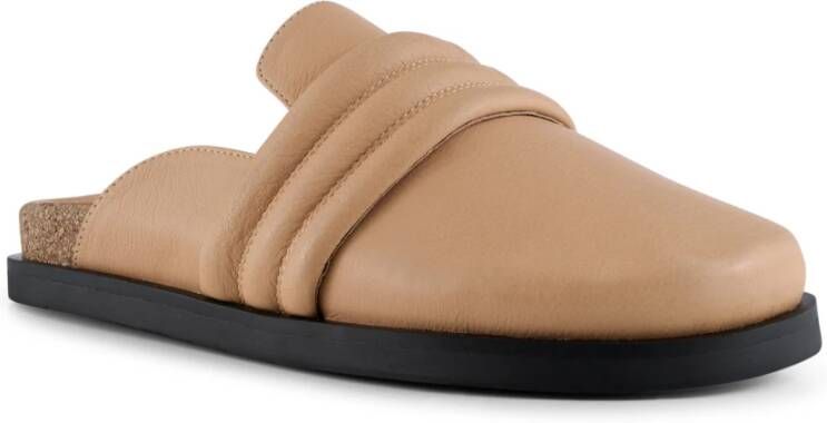 Shoe the Bear Stijlvolle Leren Klompen Beige Dames
