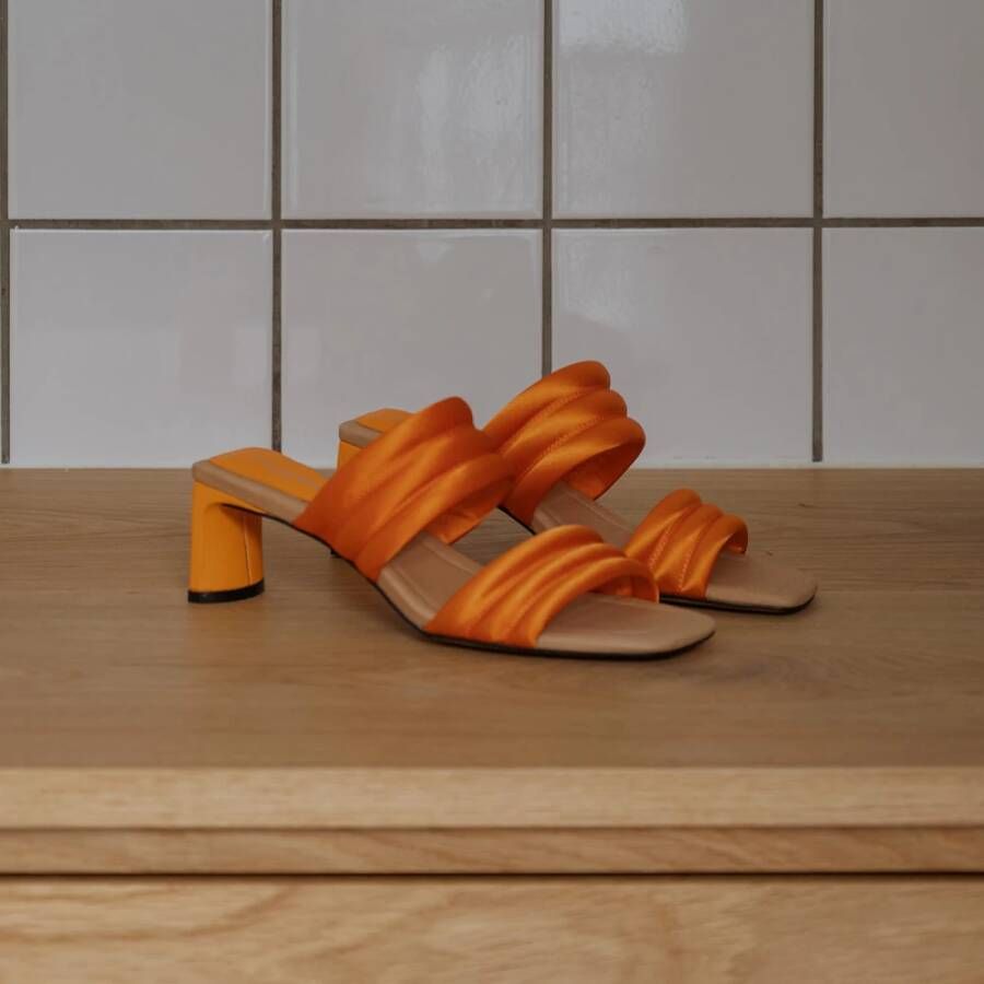 Shoe the Bear Sylvi hak textiel Oranje Satijn Orange Dames