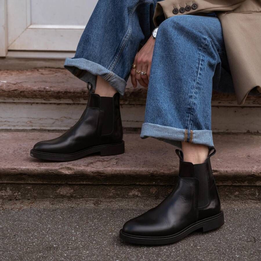 Shoe the Bear Thyra chelsea boot leer Zwart Black Dames