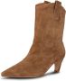 Shoe the Bear Wilde Western-geïnspireerde Suède Laarzen Brown Dames - Thumbnail 3