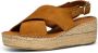 Shoe the Bear Zomer Orchid Suède Sleehak Sandaal Beige Dames - Thumbnail 2
