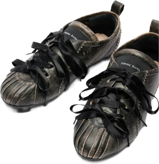 Simone Rocha Donkerbruine Leren Strikveterschoenen