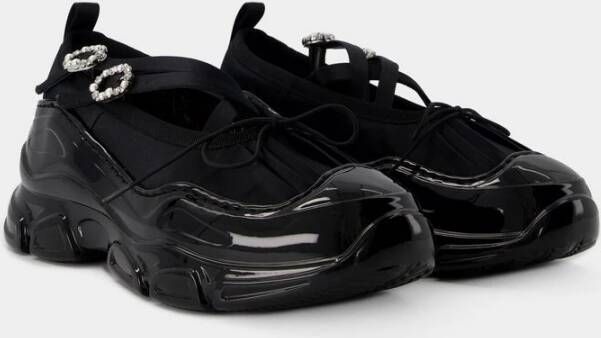 Simone Rocha Criss Cross Tracker Sneakers Zwart Black Dames