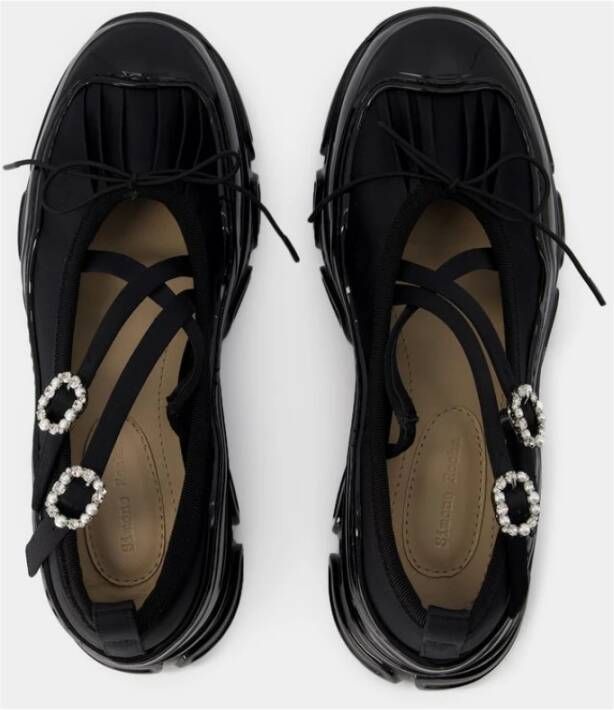 Simone Rocha Criss Cross Tracker Sneakers Zwart Black Dames