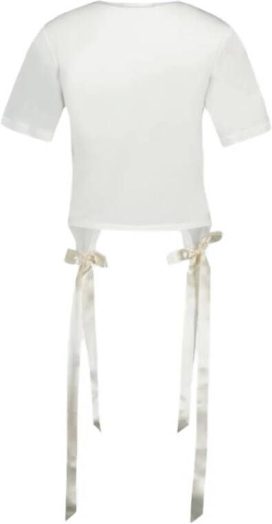 Simone Rocha Witte Katoenen Boogstaarten T-Shirt