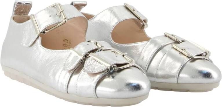 Simone Rocha Zilver Glitter Leren Ballerina Schoenen