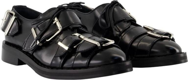 Simone Rocha Zwarte leren Brogue Mocassin Flats