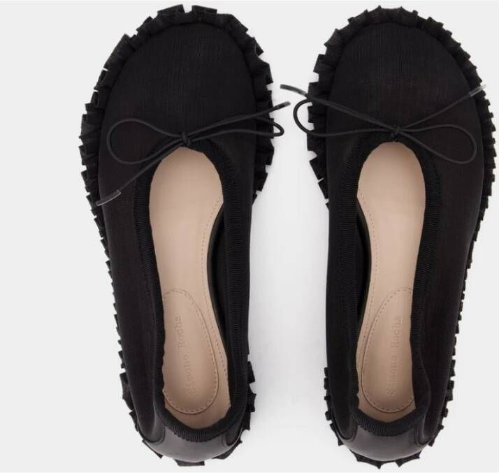 Simone Rocha Zwarte Mesh Frill Ballerina