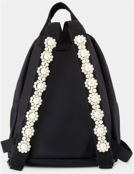 Simone Rocha Zwarte Nylon Boog Front Rugzak
