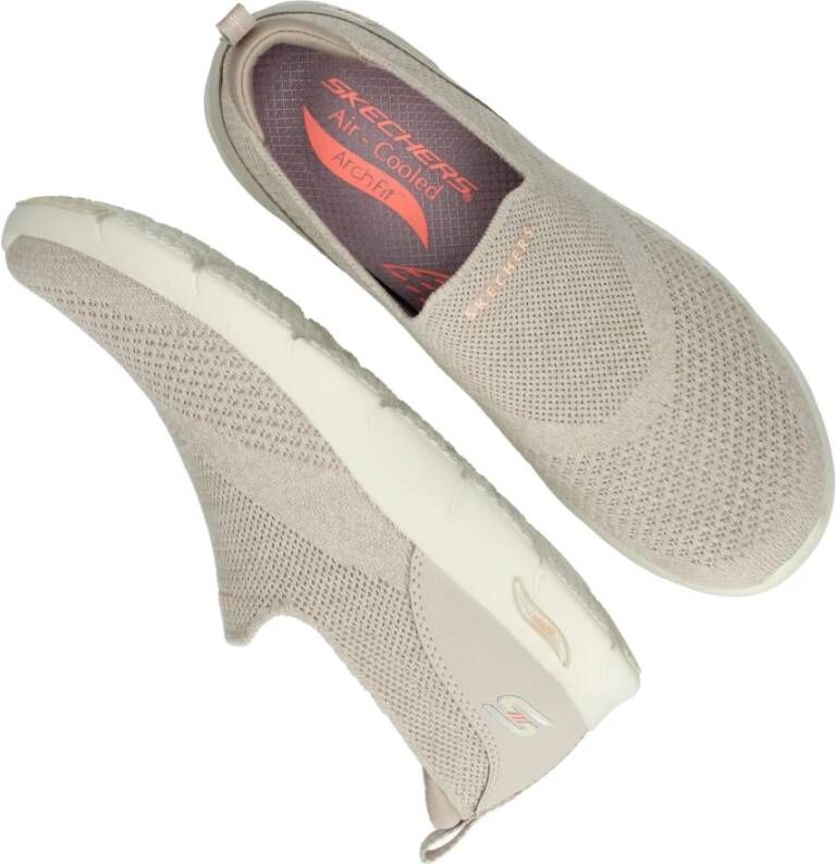 Skechers Arch Fit Refine Slip-On Sneakers Beige Dames