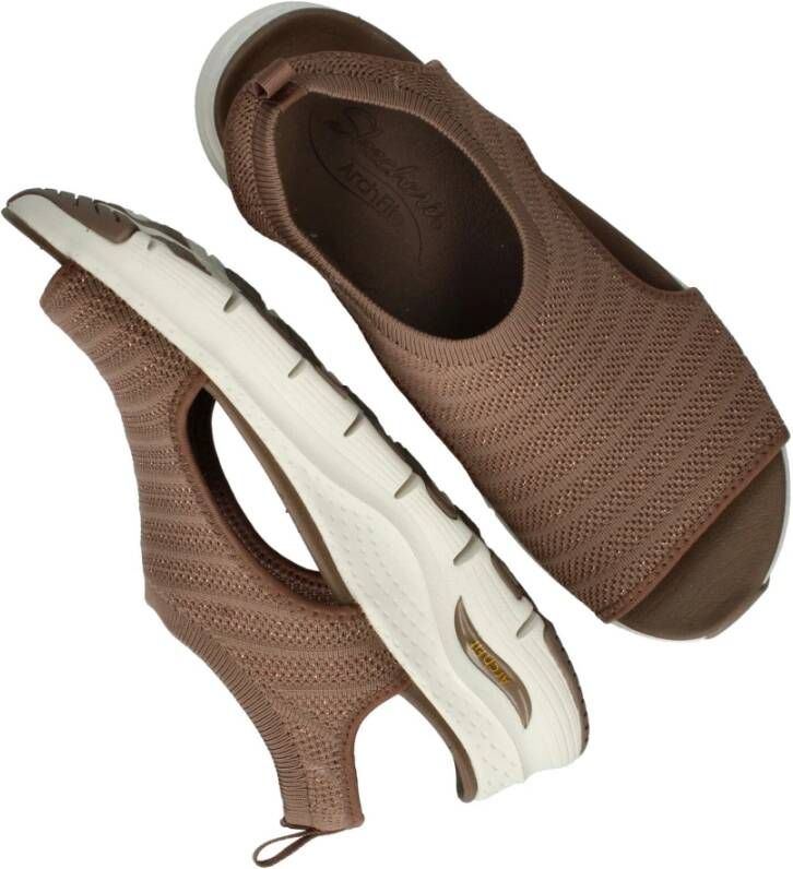 Skechers Arch Fit Platte Sandalen voor Dames Bruin Dames