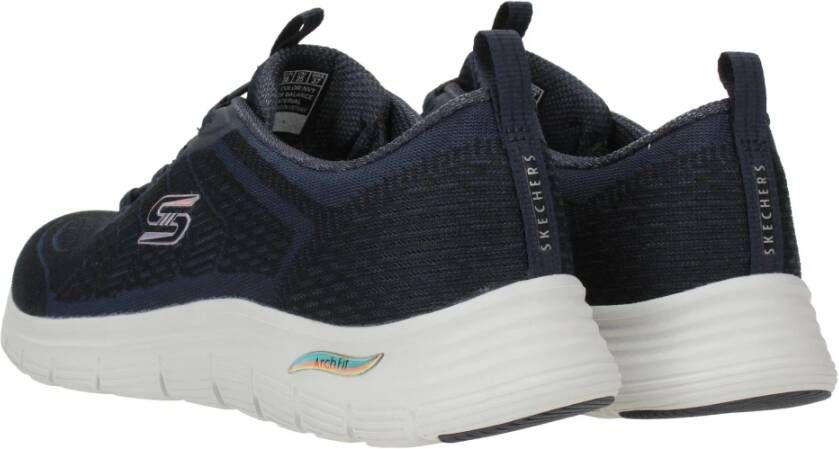 Skechers Arch Fit Vista sneaker met elastische veter Blauw Dames