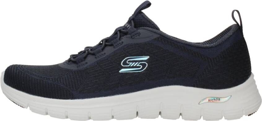 Skechers Arch Fit Vista sneaker met elastische veter Blauw Dames