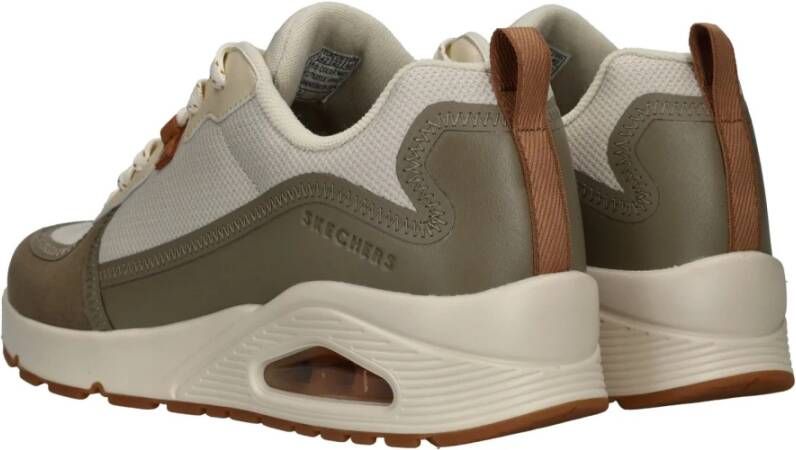 Skechers Beige en olijfgroene sneaker met Air-Cooled Memoryfoam Beige Heren