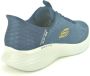 Skechers BlauwGrijs Lycra Slip-On Schoenen - Thumbnail 2