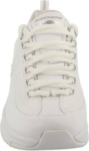 Skechers Witte Leren Low Top Sneakers Wit Dames