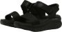 Skechers Zwarte Plateau Velcro Platte Sandalen Black Dames - Thumbnail 4
