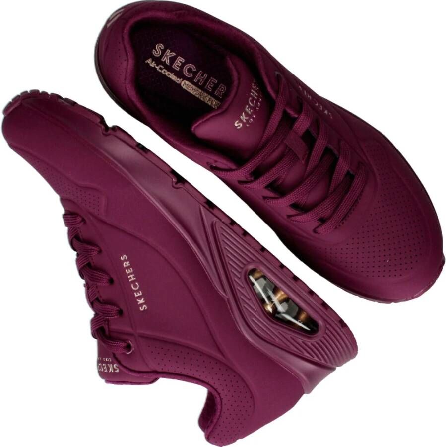 Skechers Donkerpaarse Air-Cooled Memory Foam Sneaker Paars Dames