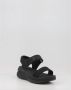 Skechers Zwarte Plateau Velcro Platte Sandalen Black Dames - Thumbnail 8