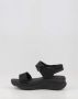 Skechers Zwarte Plateau Velcro Platte Sandalen Black Dames - Thumbnail 9