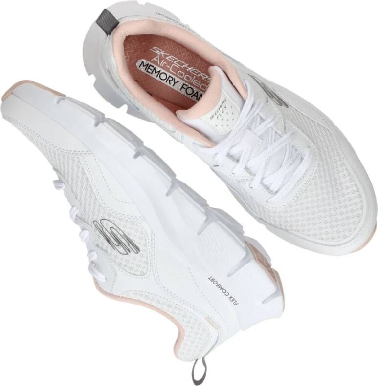 Skechers Flex Comfort Sneaker Zomereditie Wit Dames