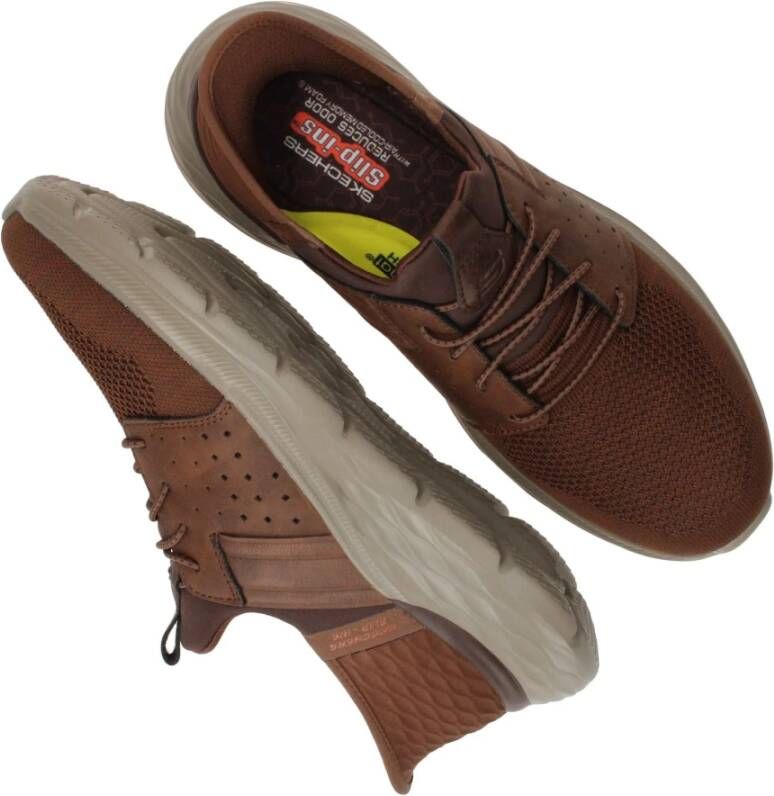 Skechers Garner Newick Slip-Ins Vegan instapper Brown Heren