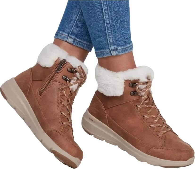 Skechers Glacial Ultra Cozy Enkellaarzen Brown Dames