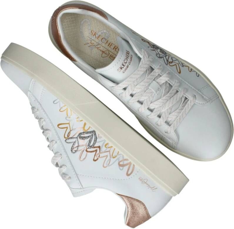 Skechers Glinsterende Hearts Veterschoen White Dames