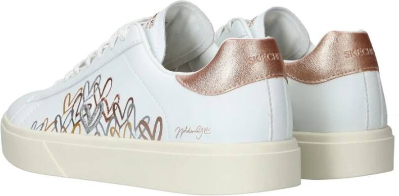 Skechers Glinsterende Hearts Veterschoen White Dames