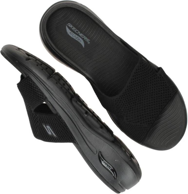 Skechers Comfort Fit Zwarte Sliders Zwart Dames