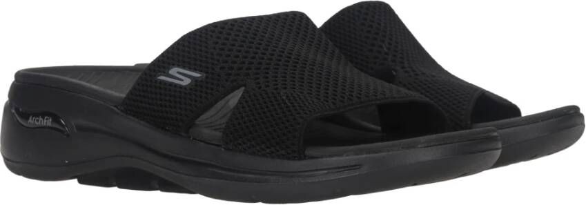 Skechers Comfort Fit Zwarte Sliders Zwart Dames