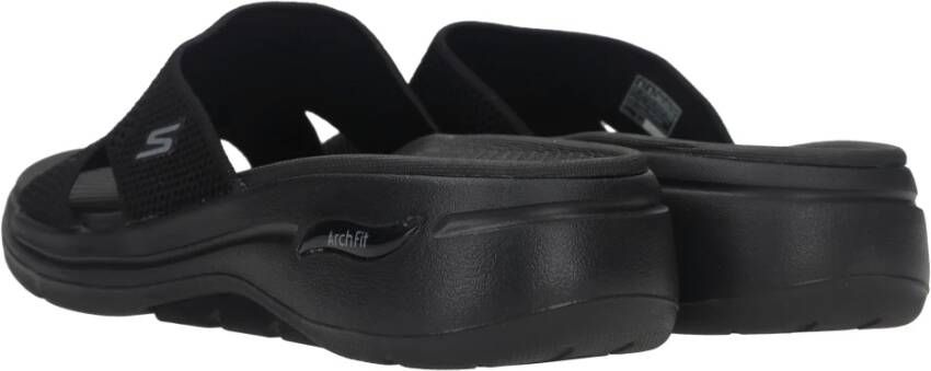 Skechers Comfort Fit Zwarte Sliders Zwart Dames