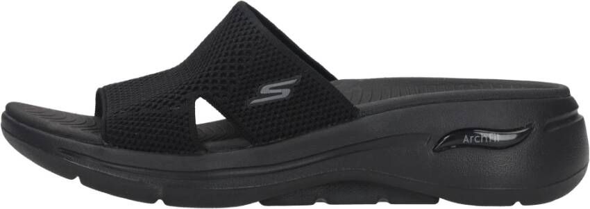 Skechers Comfort Fit Zwarte Sliders Zwart Dames