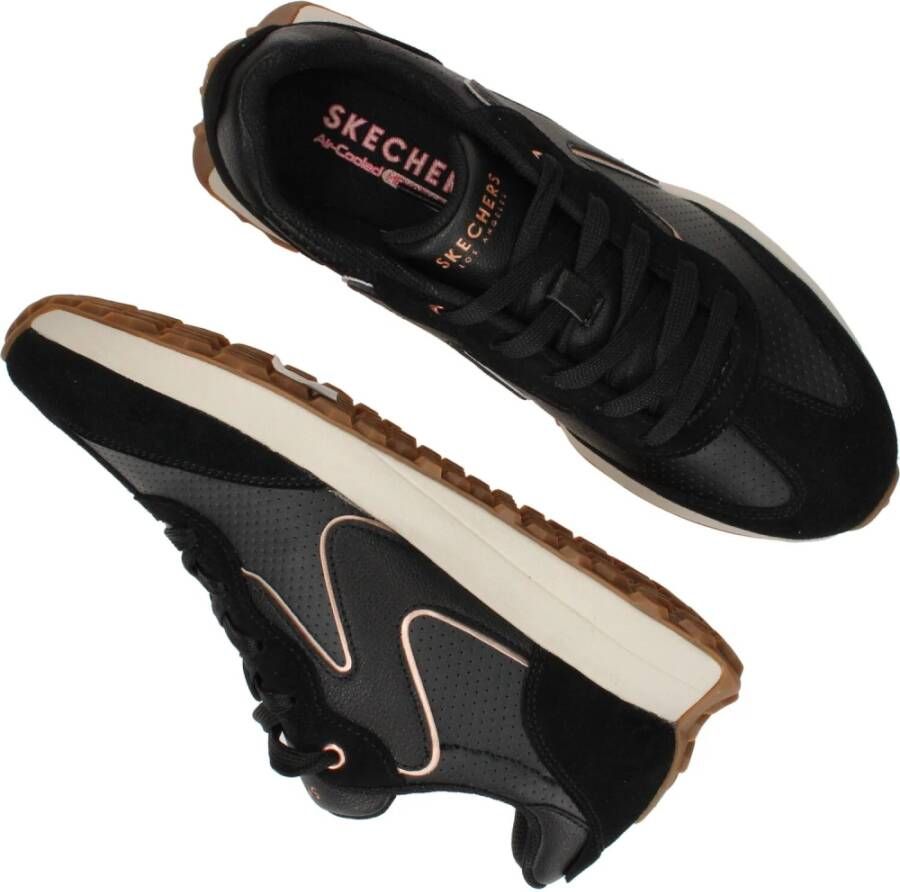 Skechers Comfortabele zwarte sneaker met roségouden details Zwart Heren