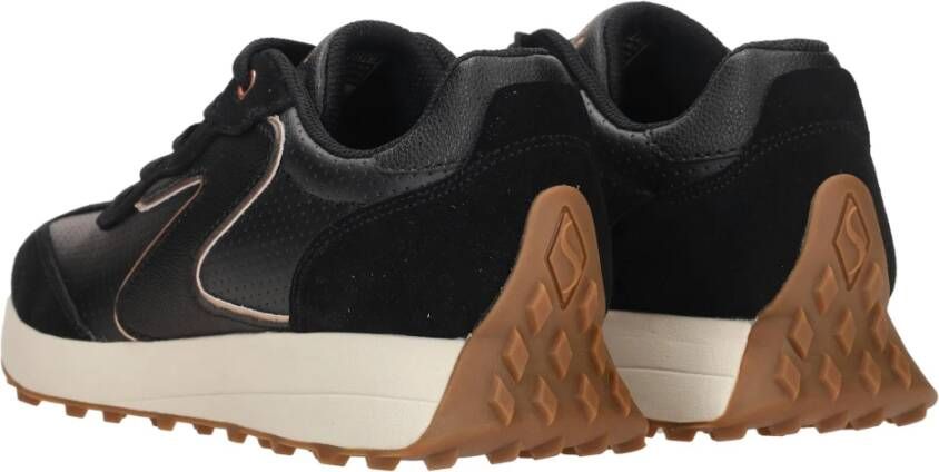 Skechers Comfortabele zwarte sneaker met roségouden details Zwart Heren