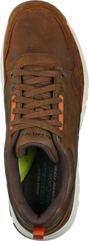 Skechers Lace Up Leather Sneaker Slippers Brown Heren