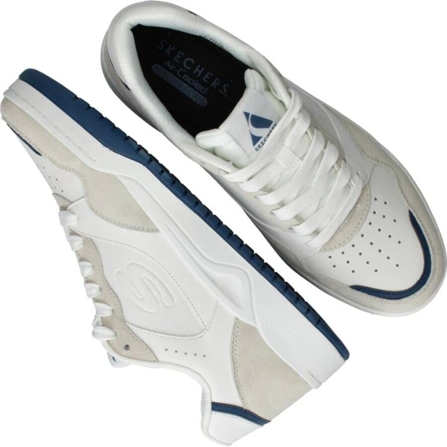 Skechers Lage Lifestyle Veterschoen met Blauwe Accenten White Heren