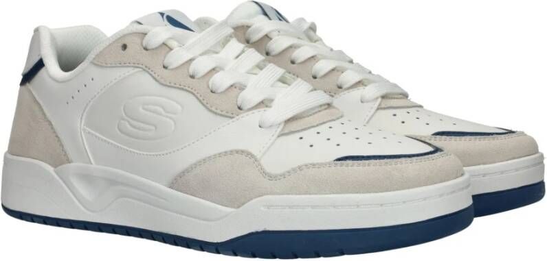 Skechers Lage Lifestyle Veterschoen met Blauwe Accenten White Heren