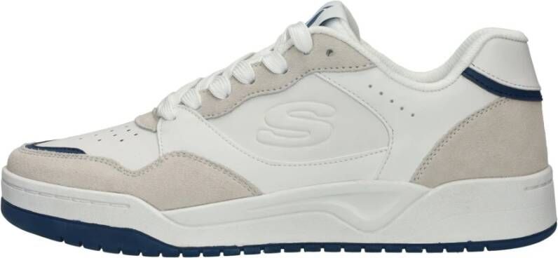 Skechers Lage Lifestyle Veterschoen met Blauwe Accenten White Heren