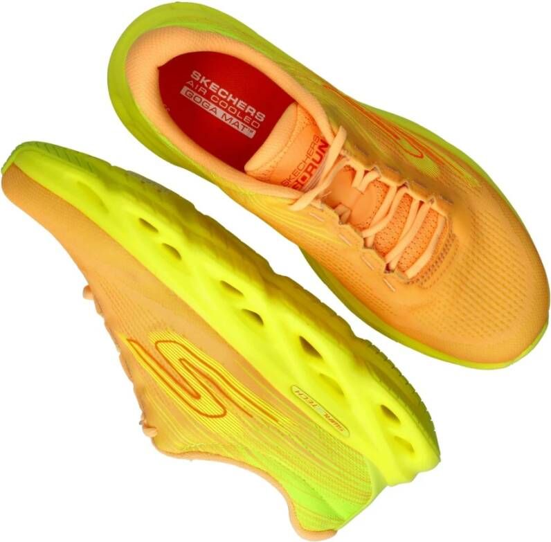 Skechers Neon Gele Swirl Tech Speed Sneaker Multicolor Dames