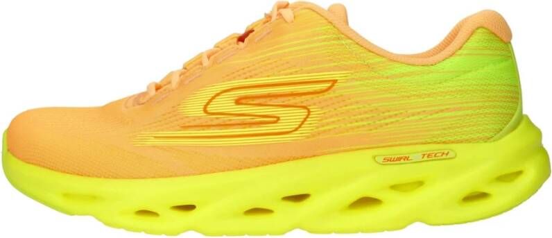 Skechers Neon Gele Swirl Tech Speed Sneaker Multicolor Dames