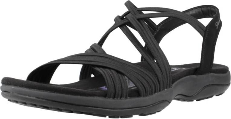 Skechers Reggae Slim Platte Sandalen Black Dames