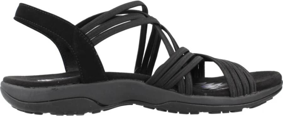 Skechers Reggae Slim Platte Sandalen Black Dames