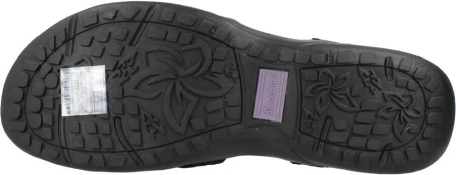 Skechers Reggae Slim Platte Sandalen Black Dames