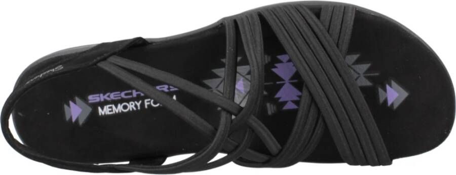 Skechers Reggae Slim Platte Sandalen Black Dames