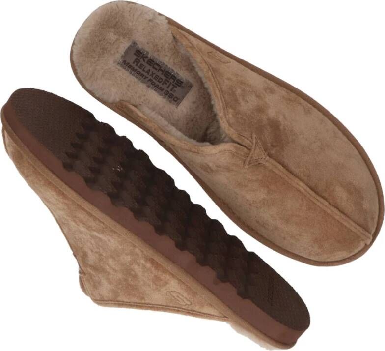 Skechers Gezellige en Comfortabele Winter Pantoffels Beige Heren