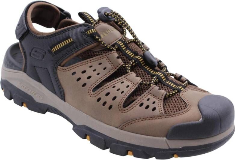 Skechers Stijlvolle Platte Sandalen voor Mannen Brown Heren